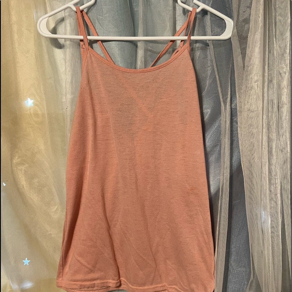 Strappy back peach tank